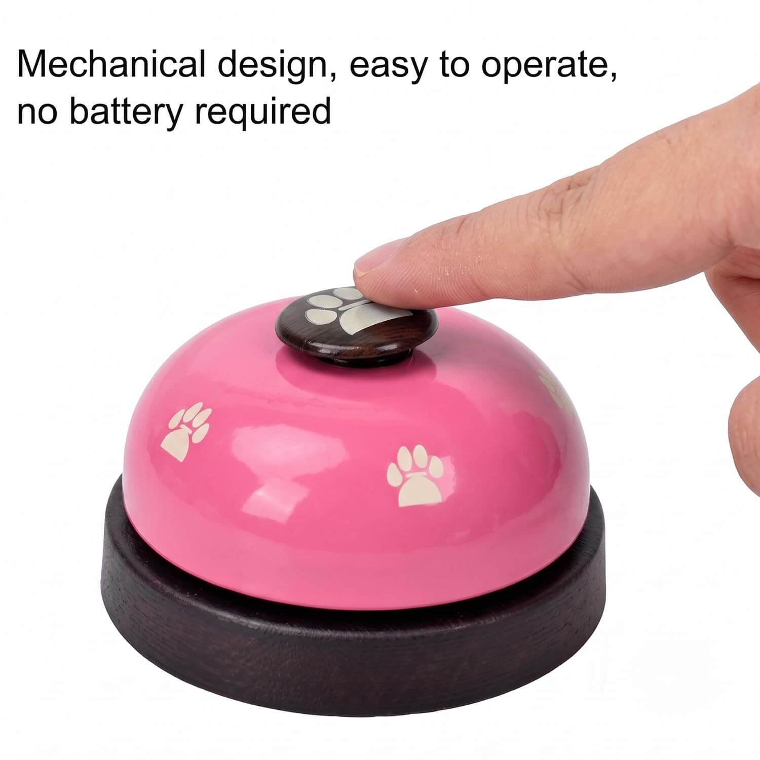 Ascension Pets Training Bell Pink Paw Print Service Bell for Small Dogs Cats Potty Training and Communication Device Heavy Duty Metal Cute Interactive Calling Footprints Bell (Pink) - Image 4