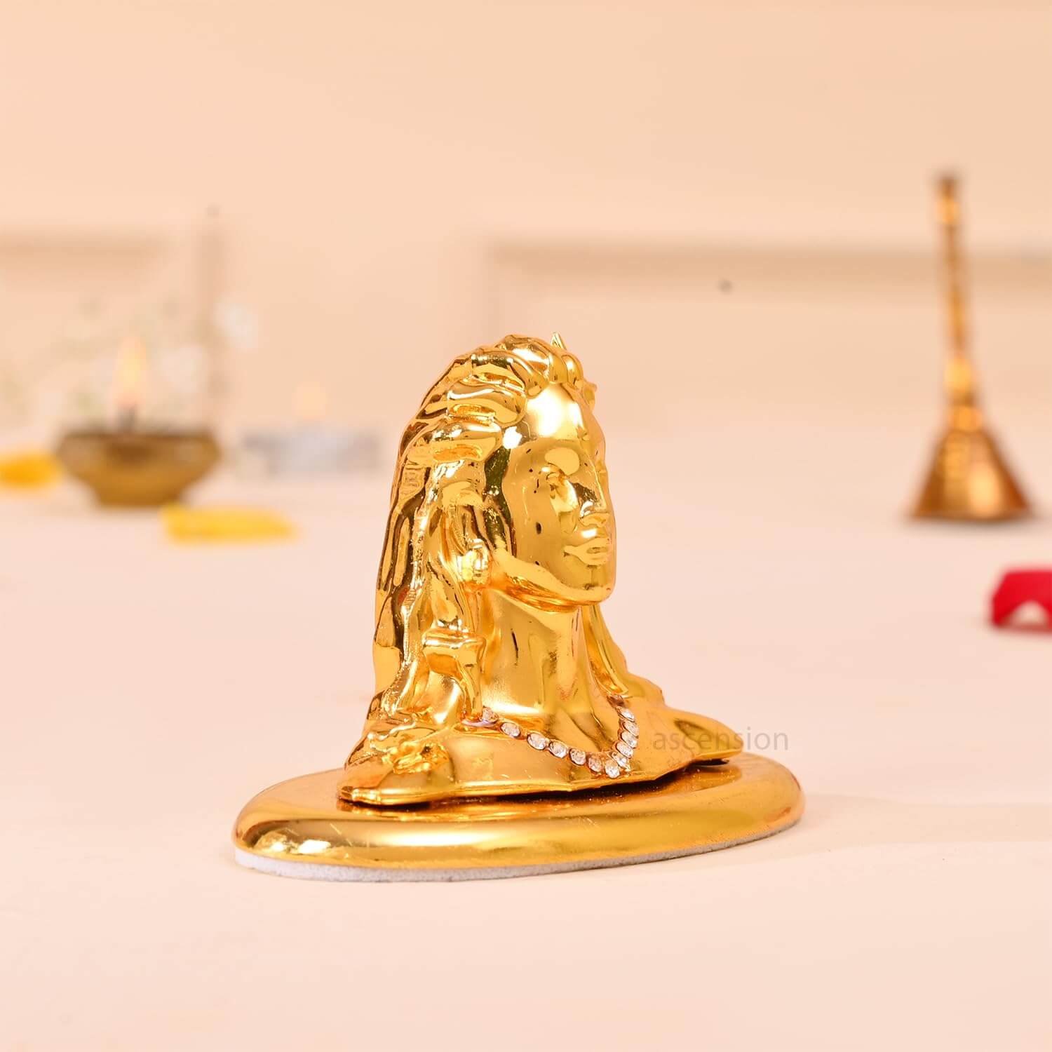 ascension Metal Shine Adiyogi Shiva Statue for Car Dash Board, Pooja Mahadev Murti, Idol, Lord Adiyogi Shankara for Home Decor Decorative Showpiece Home Decoration Item - Image 3