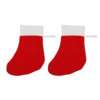 Deck the halls with timeless holiday tradition using the Ascension Plain Red Christmas Stockings. This versatile set includes two beautifully simple stockings, providing the perfect foundation for your seasonal decorating or personalized DIY craft projects. Each stocking boasts a vibrant, plain red design contrasted elegantly by a classic, plush white cuff, capturing the quintessential look of Christmas cheer. Crafted for convenience and durability, these stockings feature an integrated white string loop attached securely to the side of the cuff. This makes hanging them along your fireplace mantel, staircase railing, or bedroom door an absolute breeze. The unadorned, blank surface offers a fantastic opportunity for personalization—add your own embroidery, glitter names, or festive iron-on patches to create a custom gift for loved ones, or leave them perfectly plain for a clean, minimalist holiday aesthetic. Spacious enough to hold an assortment of small gifts, candies, and festive stocking stuffers, these decorations are a must-have for Christmas morning magic. Enhance your family's holiday traditions and elevate your winter decor with this charming set of two plain red stockings from Ascension.
