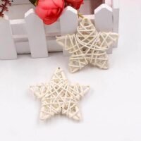 Ascension wicker rattan star decorations 10 pcs pack featuring natural white woven star ornaments.