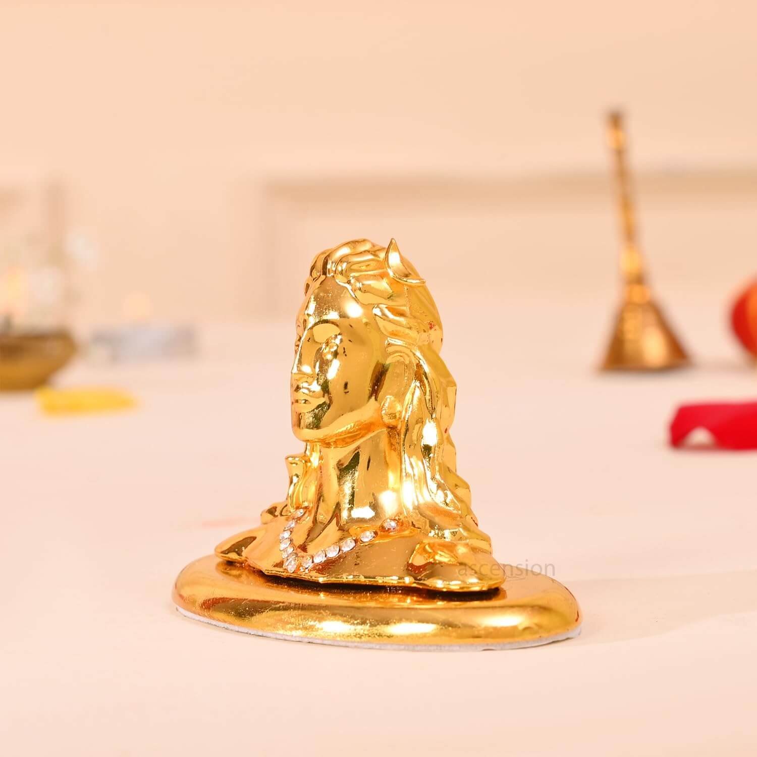 ascension Metal Shine Adiyogi Shiva Statue for Car Dash Board, Pooja Mahadev Murti, Idol, Lord Adiyogi Shankara for Home Decor Decorative Showpiece Home Decoration Item - Image 4