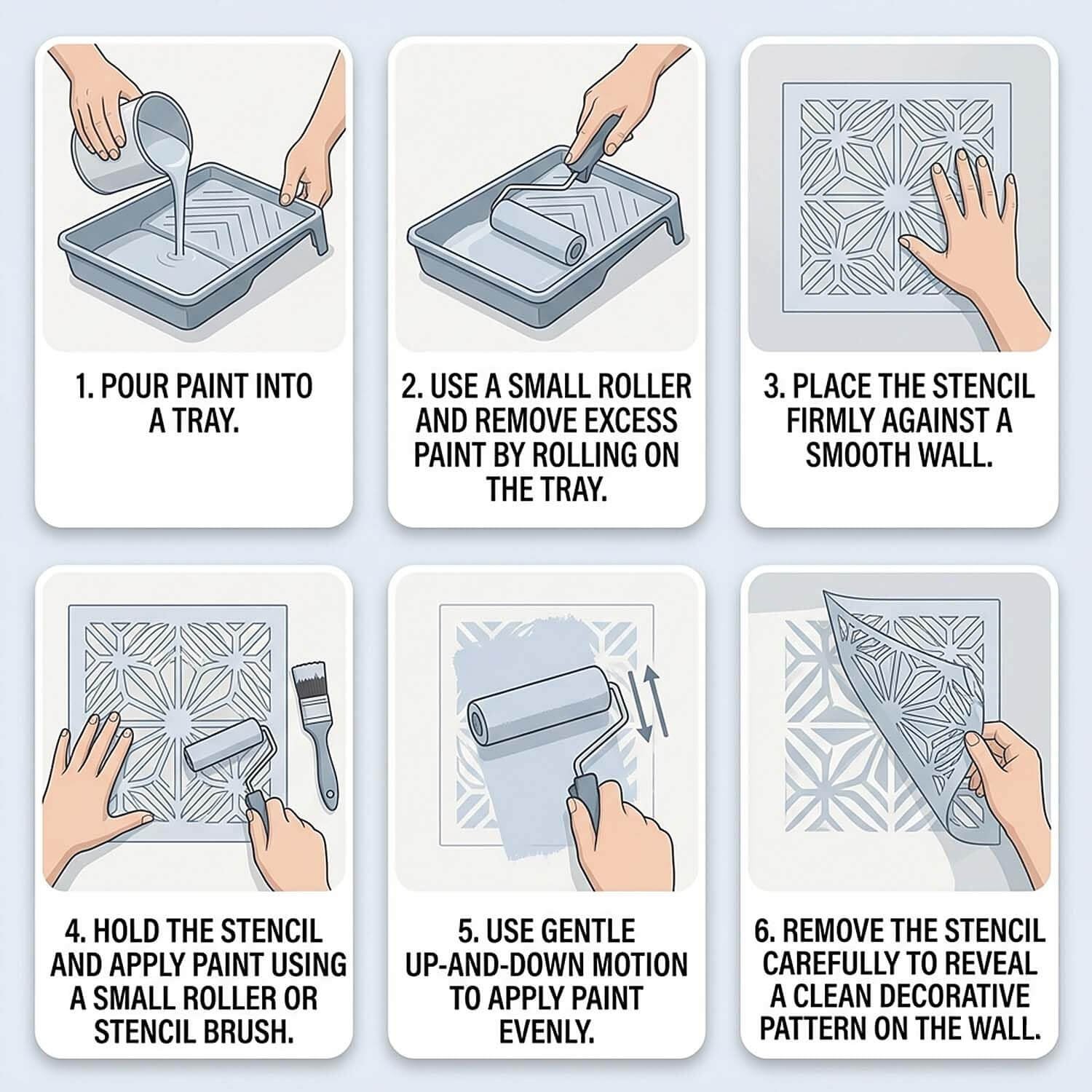 Square Rakhi Floral Tile Stencil Set for DIY Crafts | 12 Pcs