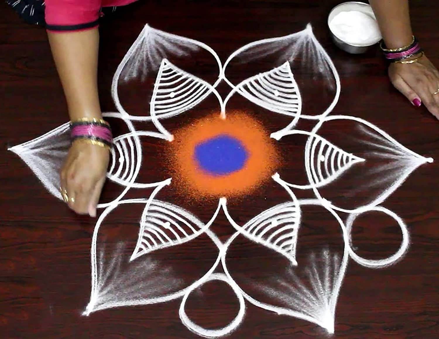 Ascension Rangoli Powder Colors Bottles 80gm Each Design Diwali Floor Rangoli Art Ceramic Colours Rangoli Color Powder Rang for Navratri Pongal Pooja Onam Mandir Temple (Set of 10) - Image 2