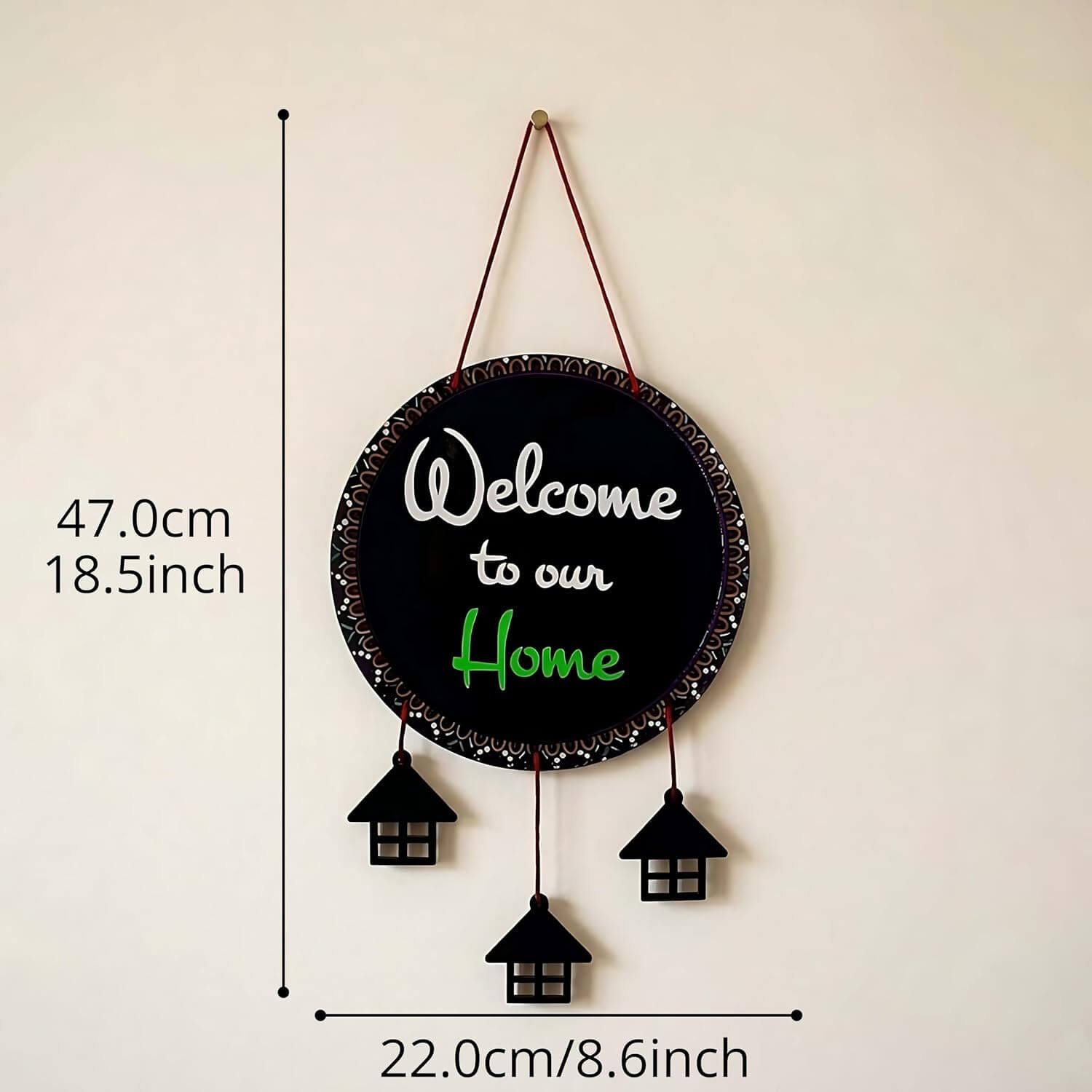 ascension Welcome to Our Home Hanging Wall Decor Sign Hanging Ornaments Wall Poster Door Quotes Hanging Wall Accent Rustic Wall Art for Entrance Gift Items for Home, Office Decoration & Gift Item - Image 6