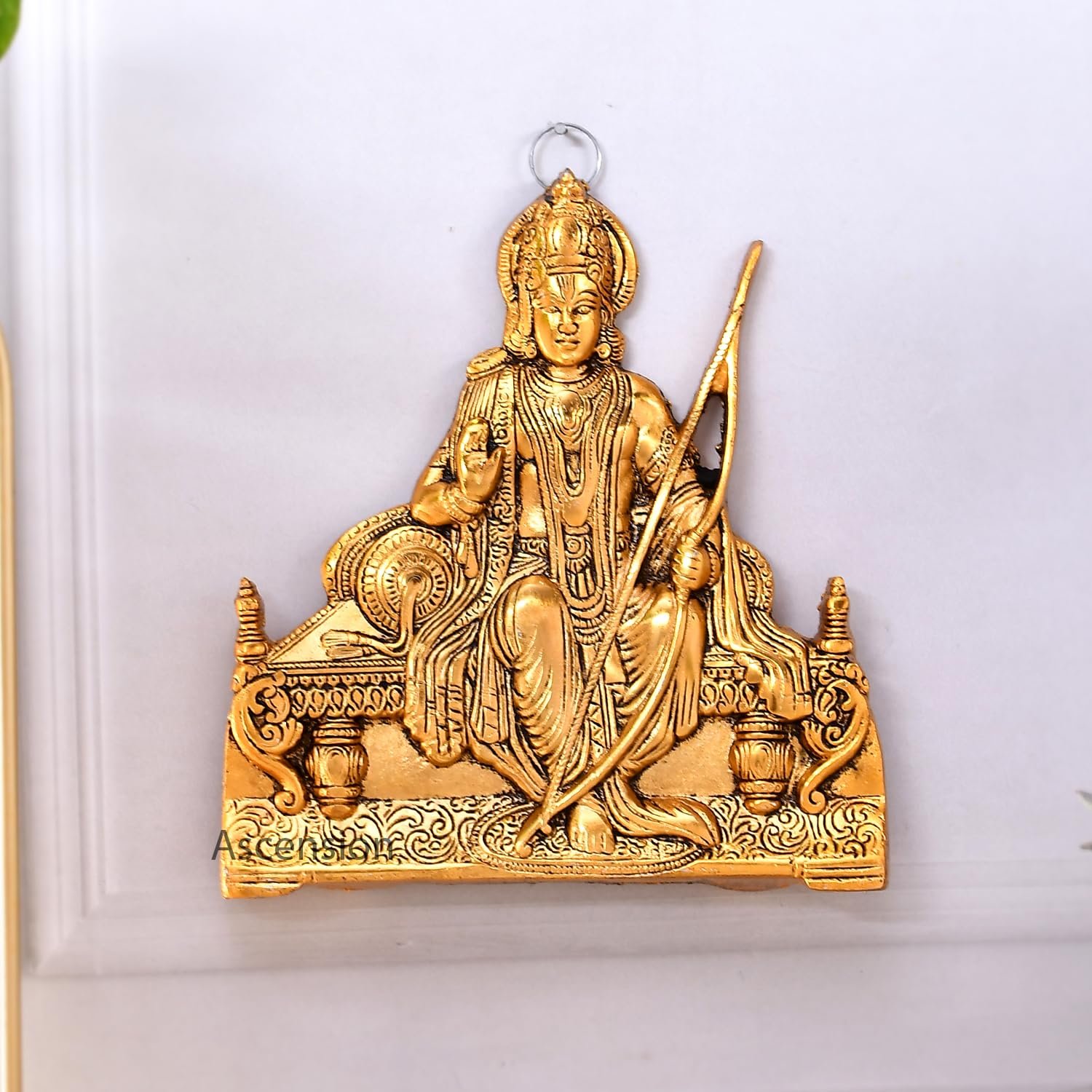 ascension Metal Plated Ram Bhagwan Murti for Wall Hanging and Table Top Lord Ram Ji Decorative Showpiece Idol Statue for Home Office Pooja Room Temple and Gifts - Image 2