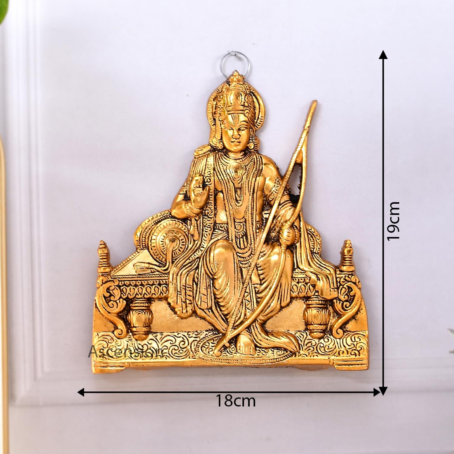 ascension Metal Plated Ram Bhagwan Murti for Wall Hanging and Table Top Lord Ram Ji Decorative Showpiece Idol Statue for Home Office Pooja Room Temple and Gifts - Image 4