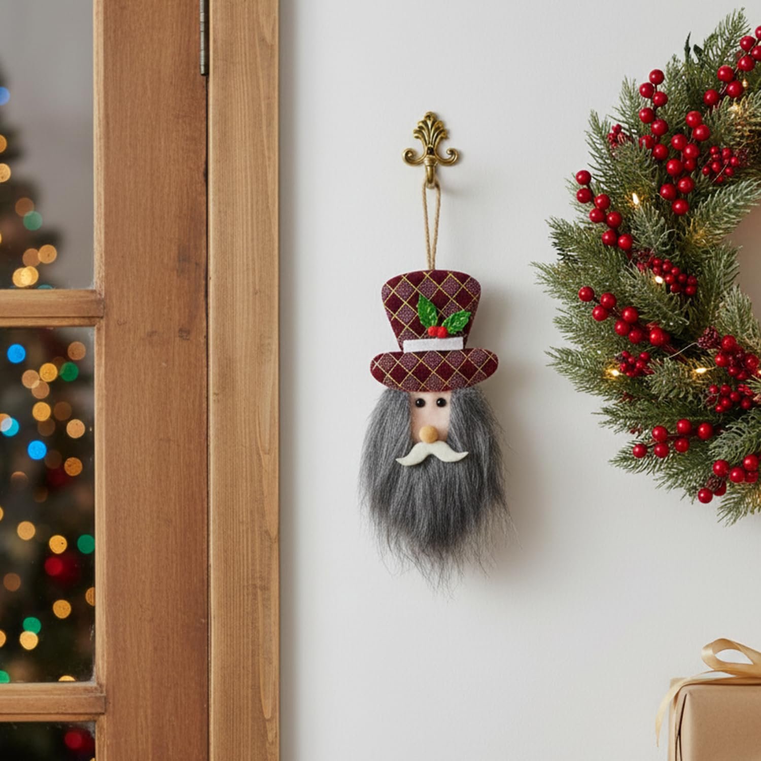Ascension Plush Santa Gnome Ornament with Top Hat - Image 4