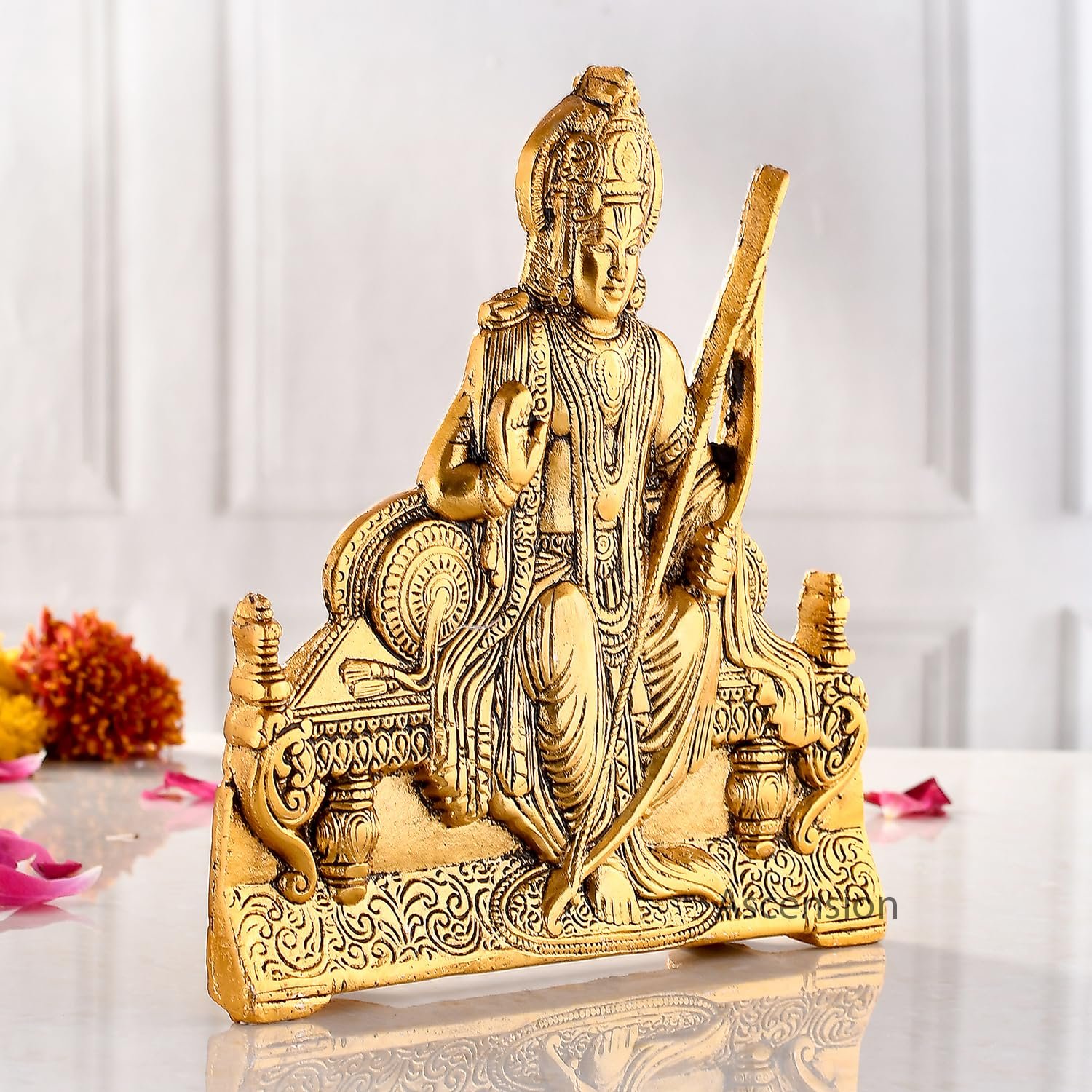 ascension Metal Plated Ram Bhagwan Murti for Wall Hanging and Table Top Lord Ram Ji Decorative Showpiece Idol Statue for Home Office Pooja Room Temple and Gifts - Image 3