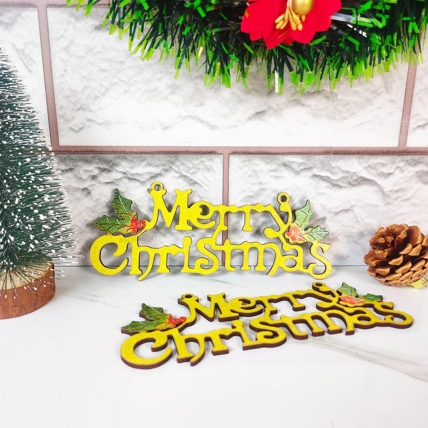 Ascension Gold Merry Christmas Signs (Set of 2) - Image 3