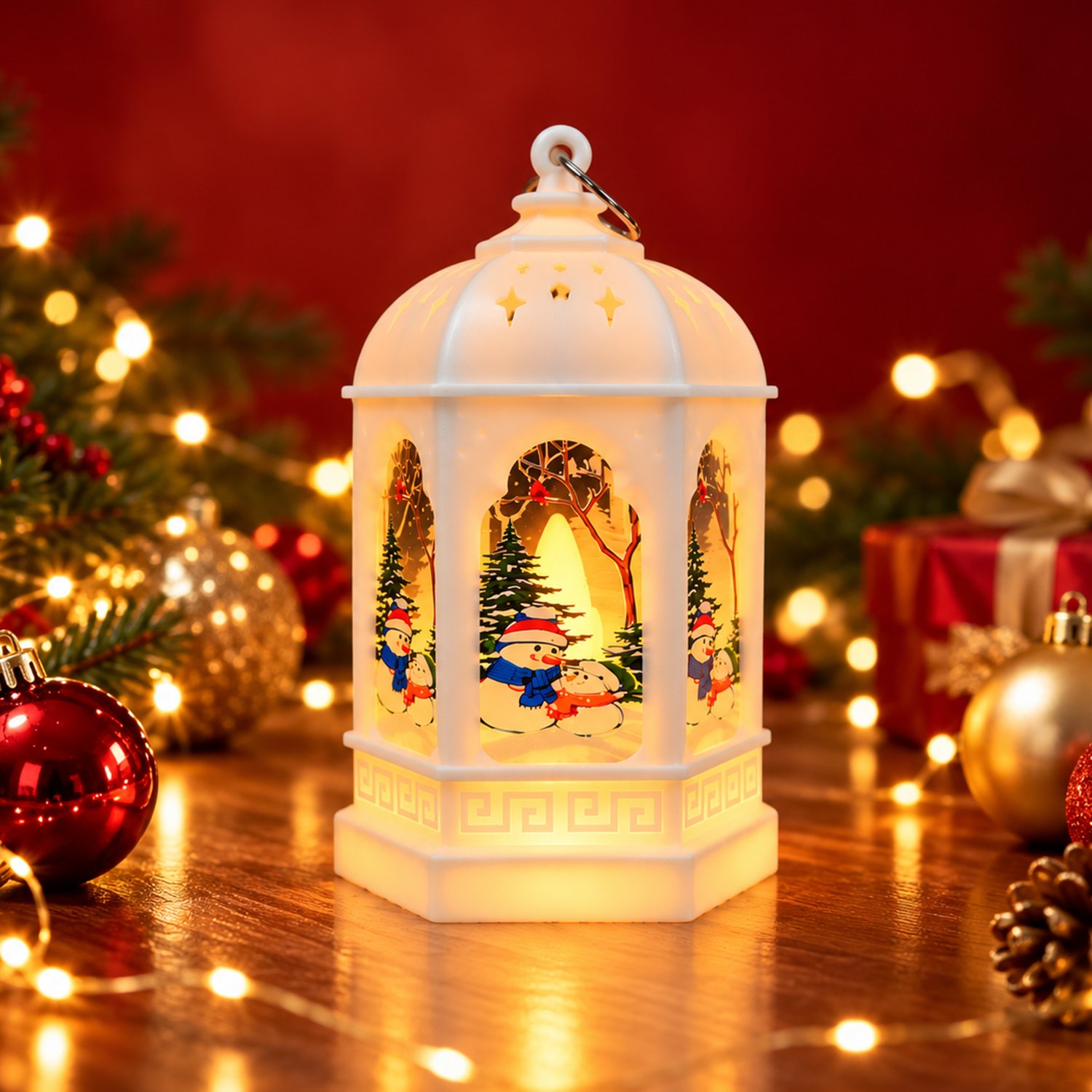 ascension Pack of 1 Snowman Christmas Decorative Lantern & Lamp Ornament Festive Winter Tabletop Decoration for Home & Holiday Decoration Xmas Decor Item Christmas Party Supplies (Assorted Design) - Image 3