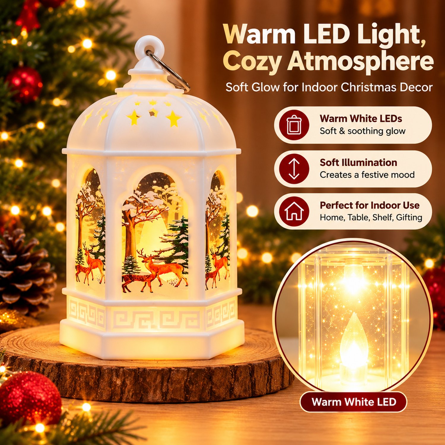 ascension Pack of 2 Snowman Christmas Decorative Lantern & Lamp Ornament Festive Winter Tabletop Decoration for Home & Holiday Decoration Xmas Decor Item Christmas Party Supplies (Assorted Design) - Image 4