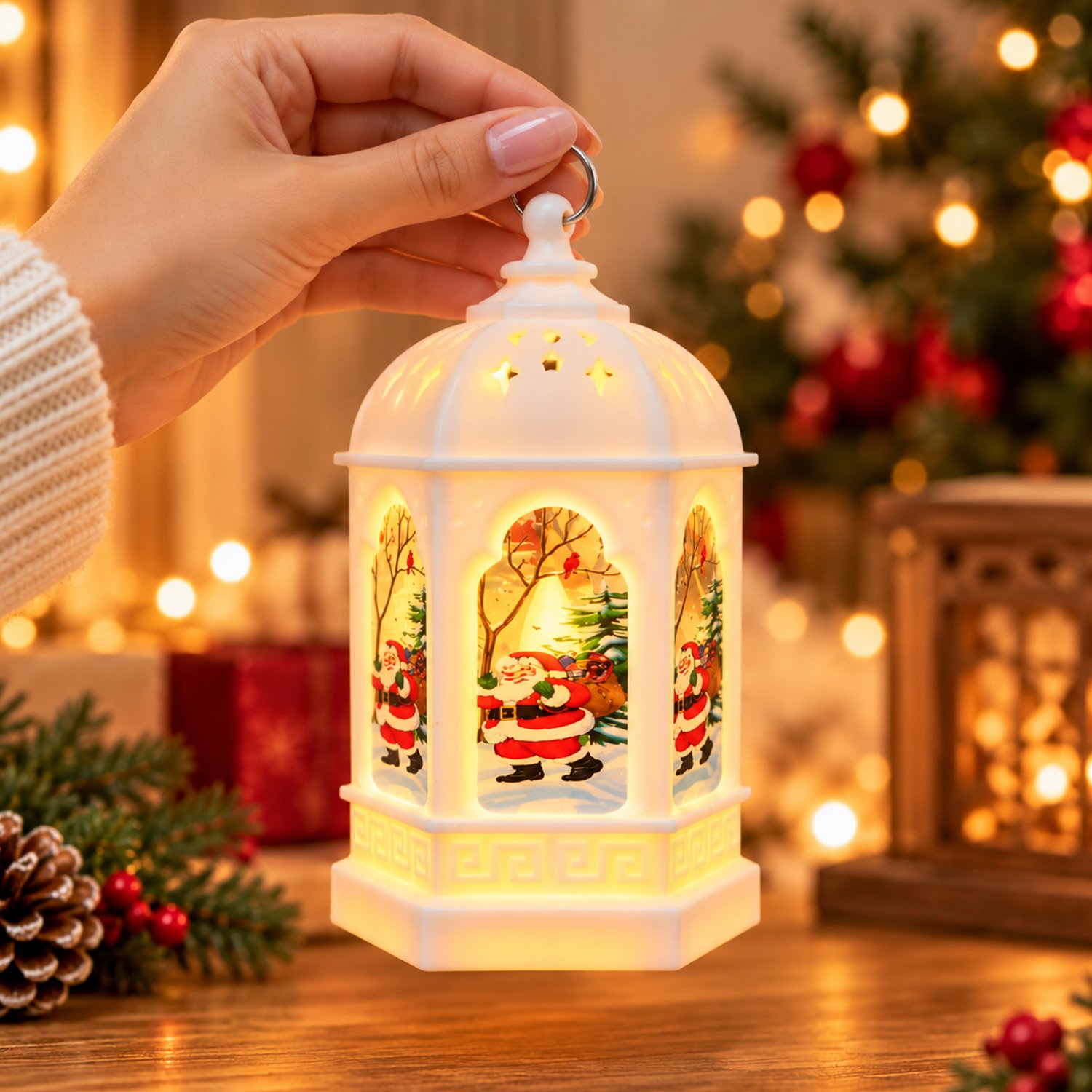 ascension Pack of 1 Snowman Christmas Decorative Lantern & Lamp Ornament Festive Winter Tabletop Decoration for Home & Holiday Decoration Xmas Decor Item Christmas Party Supplies (Assorted Design) - Image 7
