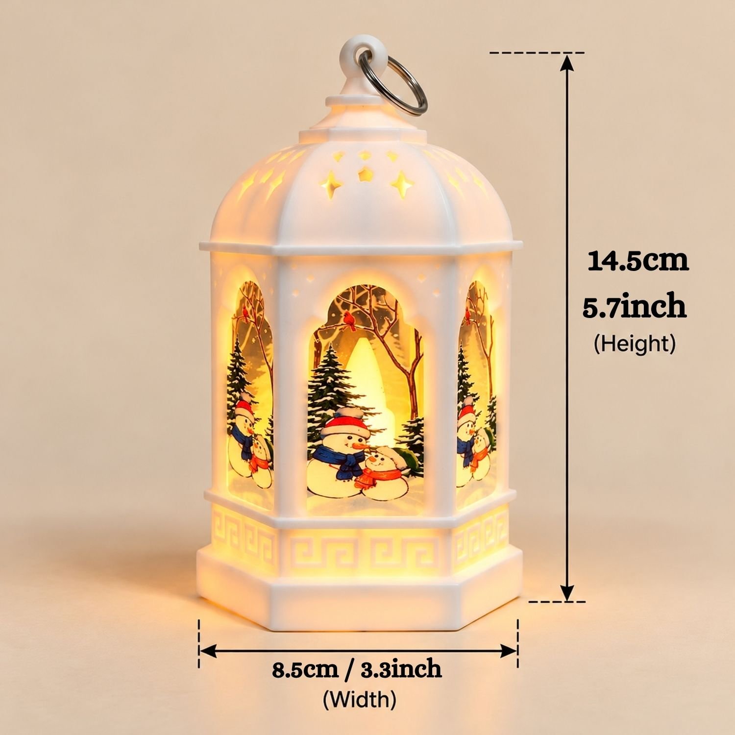 ascension Pack of 2 Snowman Christmas Decorative Lantern & Lamp Ornament Festive Winter Tabletop Decoration for Home & Holiday Decoration Xmas Decor Item Christmas Party Supplies (Assorted Design) - Image 7