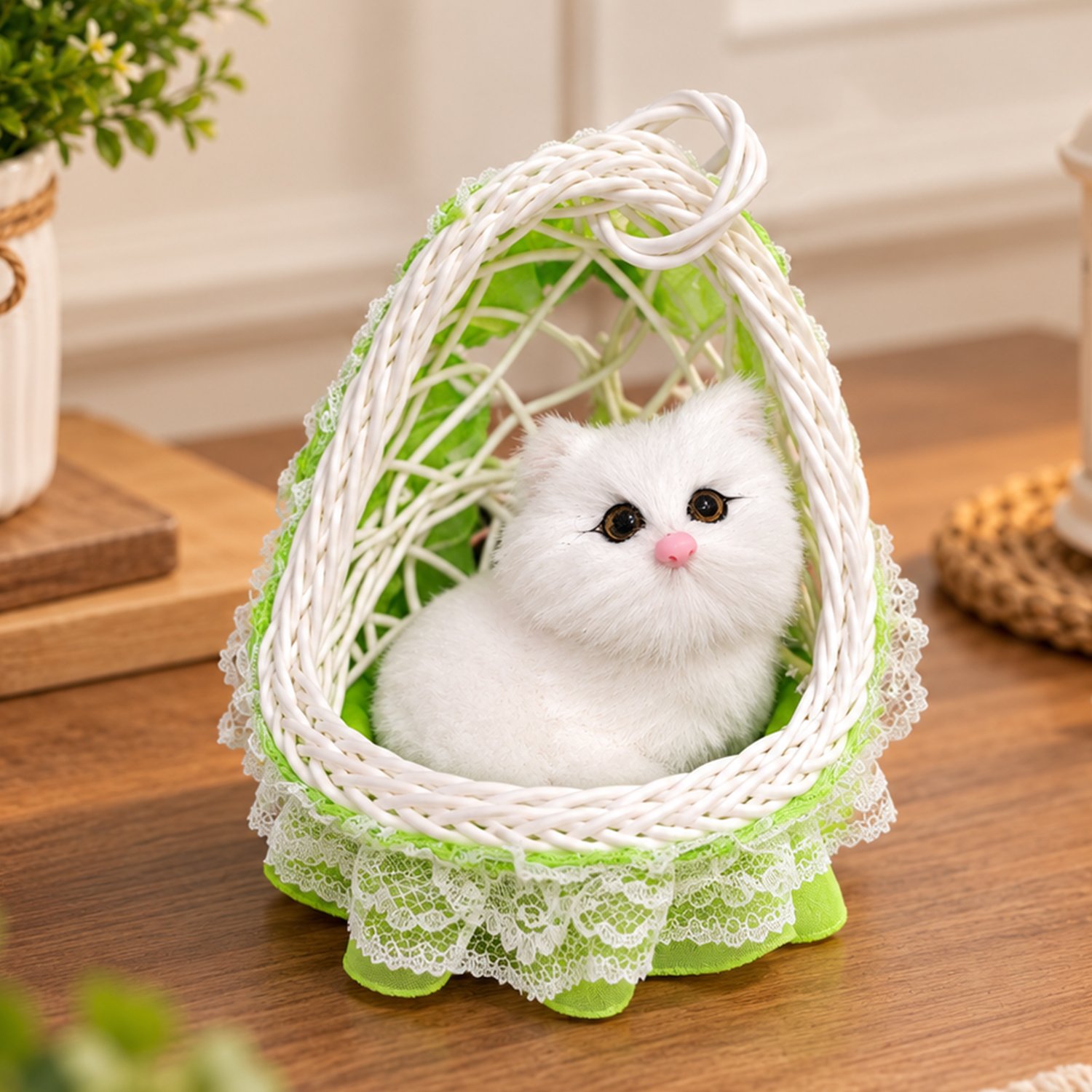 ascension Pack of 1 Cute Cat for Car Dashboard with Hanging Basket Soft Toys for Room, Home & Pet Decor Kids Children Good Gifts Car Dashboard Toys Showpiece Car Accessories Interior Dashboard Décor - Image 9