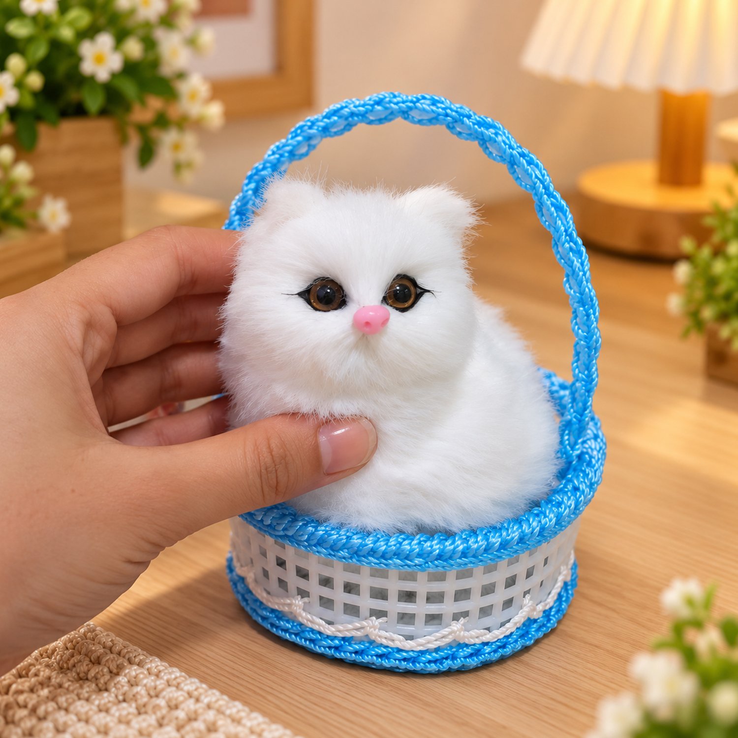 ascension Pack of 2 Cute Cat for Car Dashboard with Basket Soft Toys for Room, Home & Pet Decor Kids Good Gifts Car Dashboard Toys Showpiece Car Accessories Interior Dashboard Décor (Random Color) - Image 4