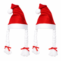 Two small Christmas gnome ornaments featuring tall red hats and round white bodies or beards isolated on a white background.